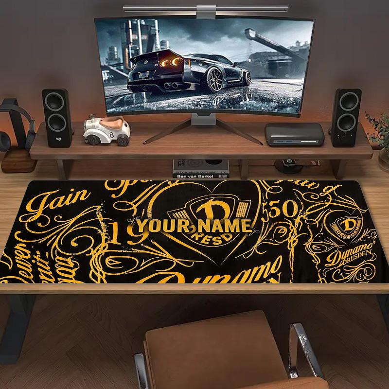 Dynamo Dresden Custom Name Large Size Mouse Pad Large Gaming Table Cushion Non-slip Laptop Tablet Big Mousepad XXL Mat Mini PC Playmat With Lock Edge