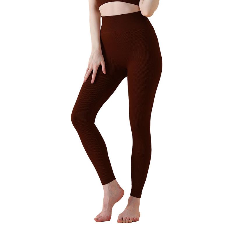 Solid Color Striped Quick Drying Sports Pants Yoga New Style Nude High Waist Fitness Yoga Pants For Women