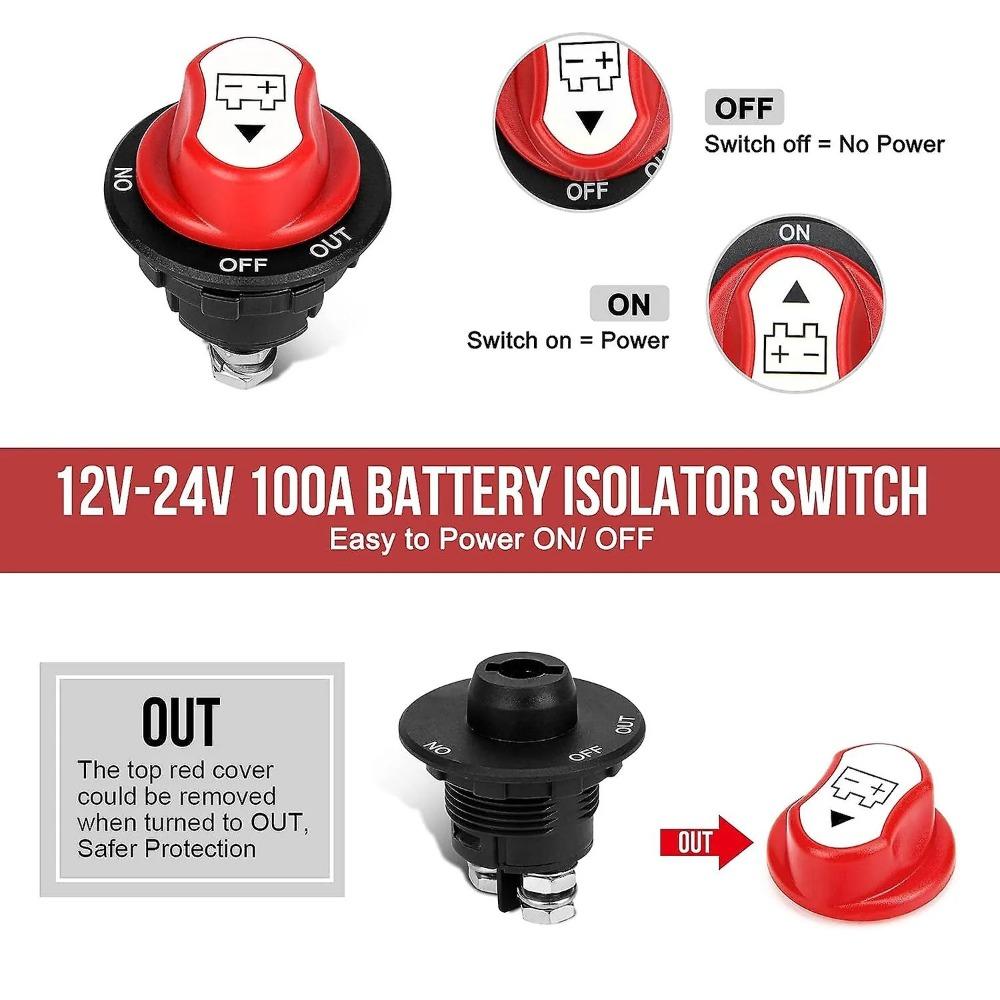 Battery Disconnect Switch Isolator 12v-32v On-off-out Battery Power Cut Off Kill Switch 100a Cont 150a Int Waterproof For Marine Boat Truck Rv Car Veh