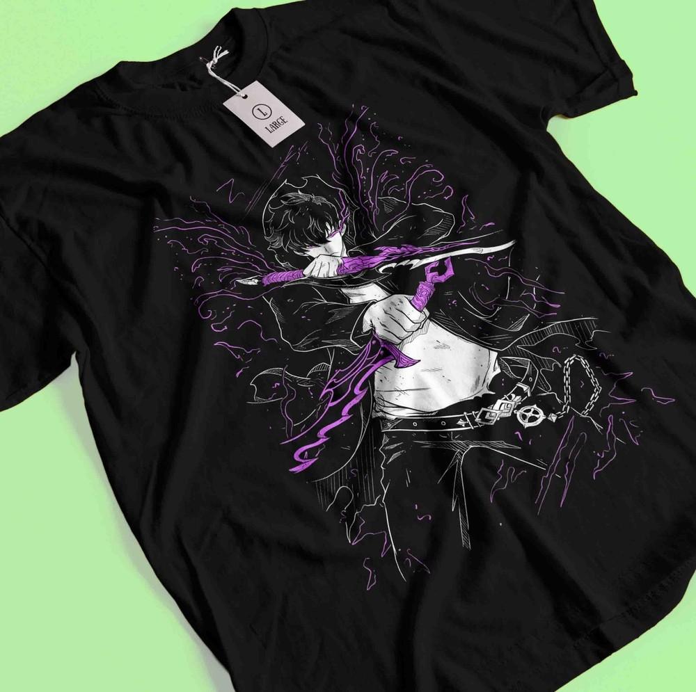 

Solo Leveling T-Shirt Sung Jinwoo Shirt Cha Haein Tshirt Antares Tee Anime Gift M