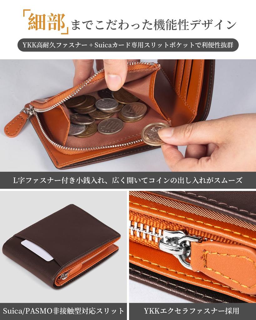 Tochigi Leather Bifold Popular Genuine Large YKK Coin Crafted by Top Leather Good Day Gift Men's Wallet, Brand, Leather, Capacity, Zipper, Pocket,