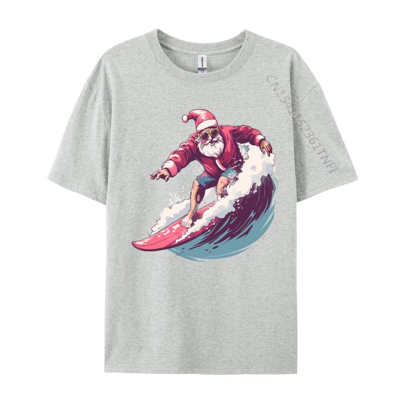 Christmas Surfing Santa Surfboarder Surf Lover Xmas Pajama Cotton Men Hockey Player Heartbeat Ice Hockey T-Shirt T Shirt