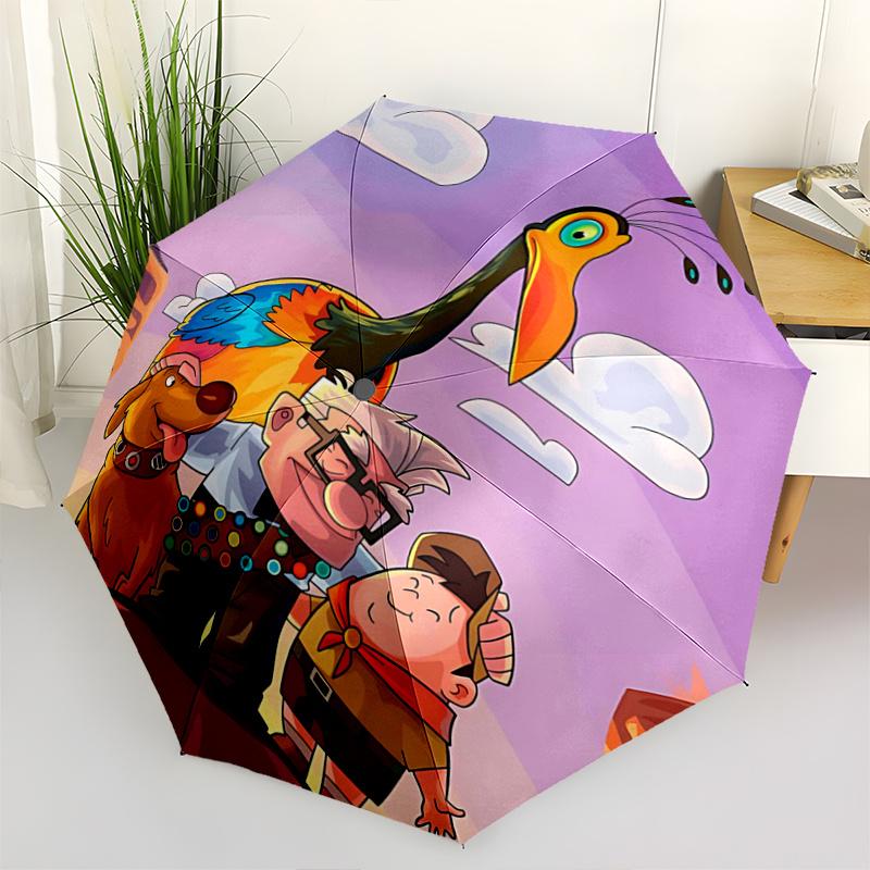 

1pc Happy Color Automatic Opening Umbrella - Portable Folding Design, 8-Rib Iron Frame Outdoor Umbrella, Ideal Gift for Fans, Travelers, Eve