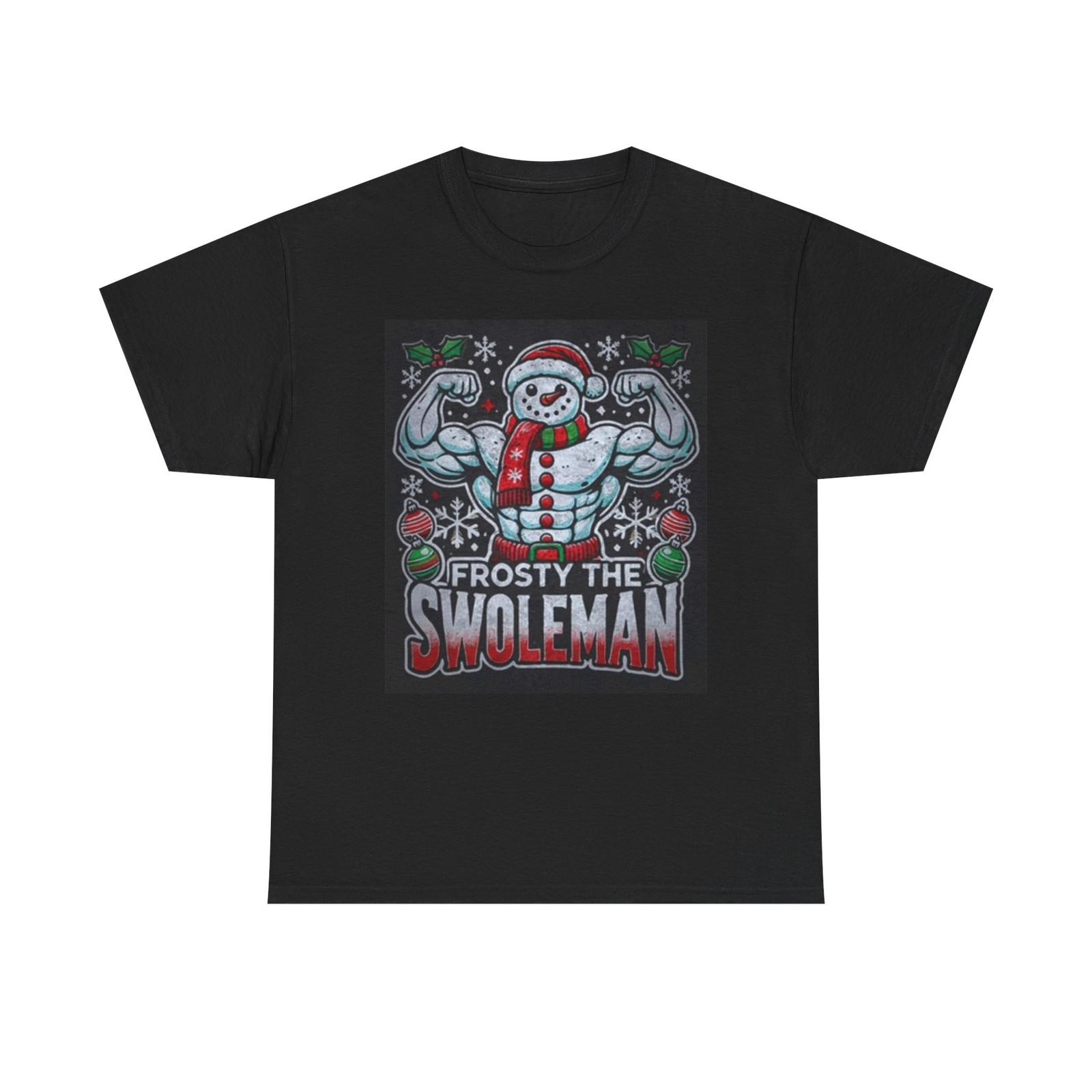 Frosty The Swoleman Graphic T Shirt Funny Christmas Unisex Heavy Cotton Tee XL
