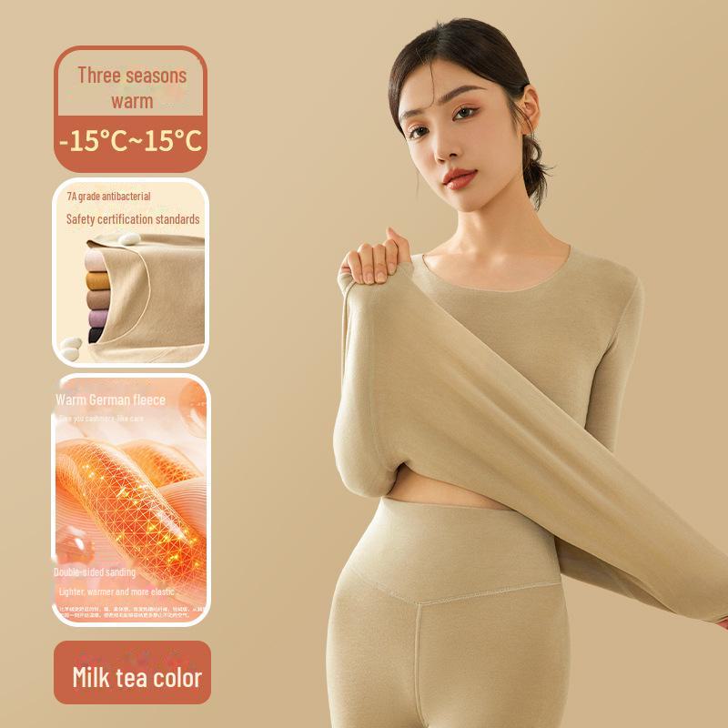 Women's Round Neck Velvet Bottoming Shirt - Winter Plush Seamless Innerwear, Thickened for Warmth