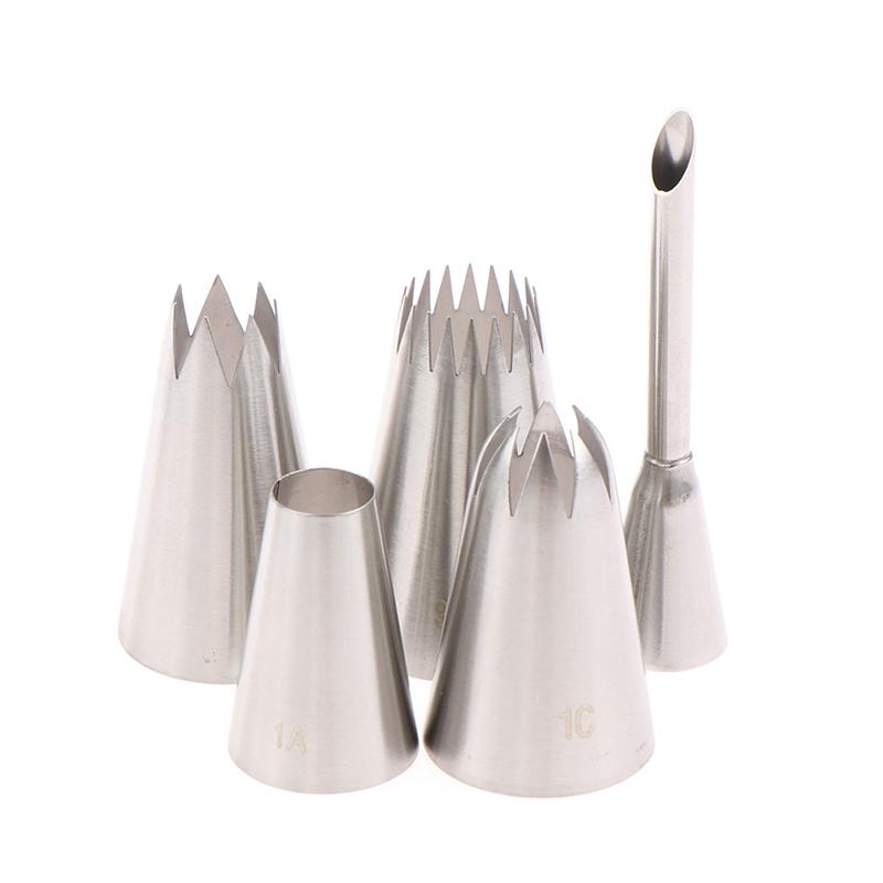 5 Teile/los Große Größe Creme Kuchen Icing Piping Tipps Puff Mund Düsen Gebäck Tipps