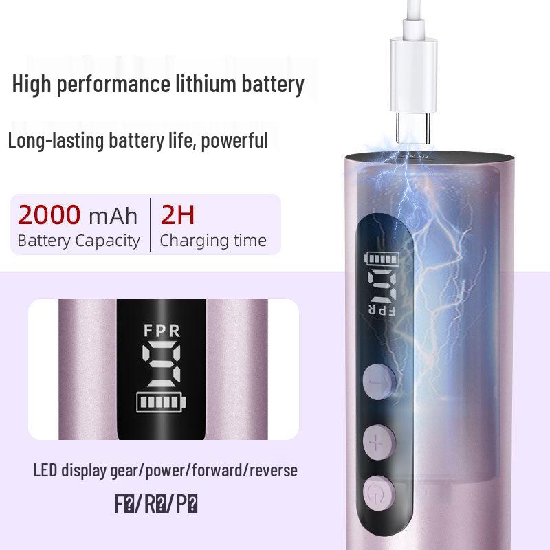 Rechargeable Electric Foot Scrubber & Grinder with Screen Display - Dual Function Pedicure/Manicure Tool with New Metal Body