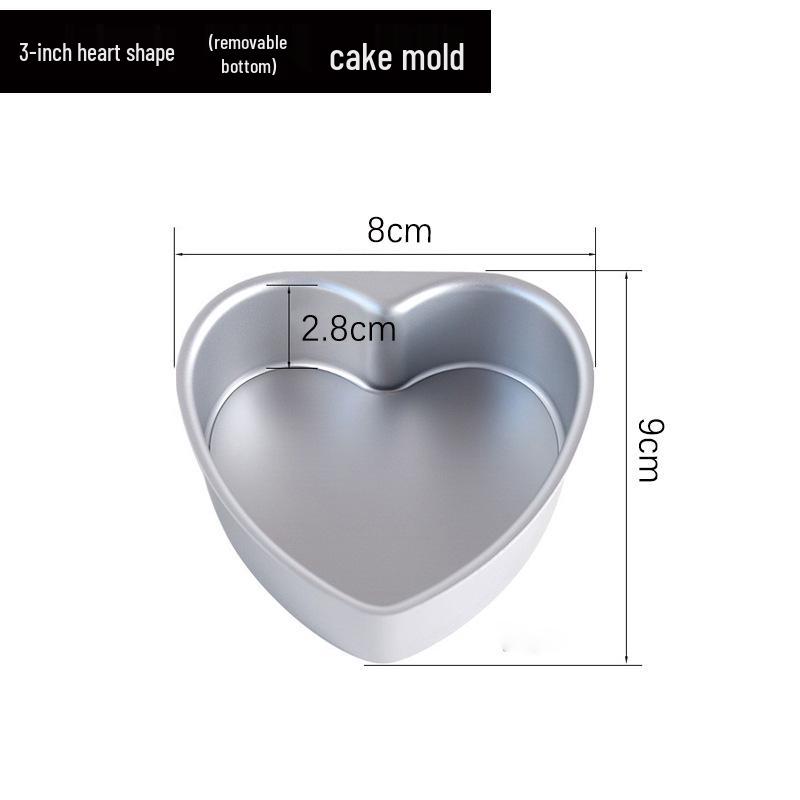 Heart-Shaped Cake Mold with Removable Bottom – 3 , 5 , 6 , 8 , 10  Anodized Chiffon Dessert Bakeware