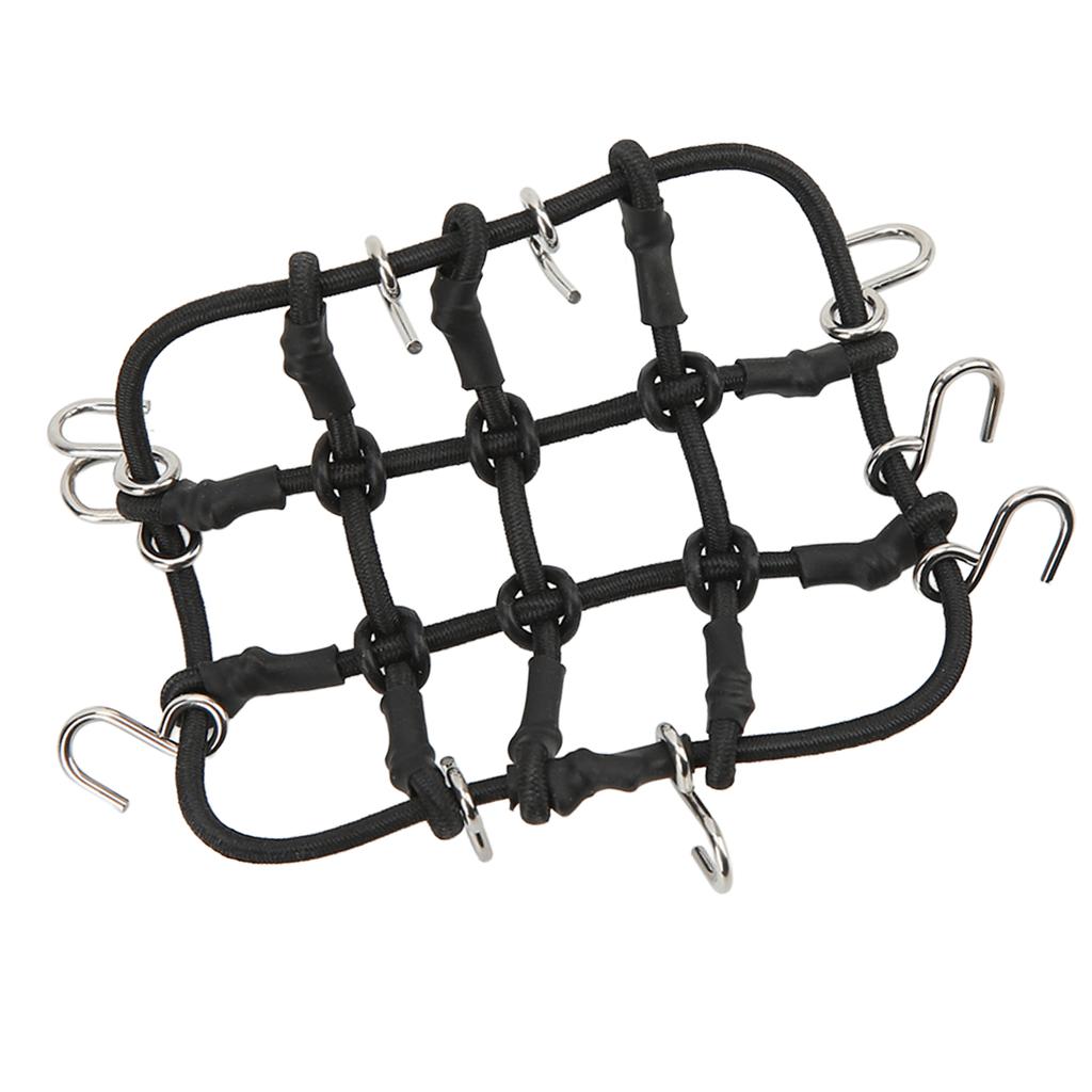 RC Luggage Net Rack Net Simulation Stainless Steel Rubber RC Truck Car Roof Luggage Rack for Xiaomi Jimny RC Car Black