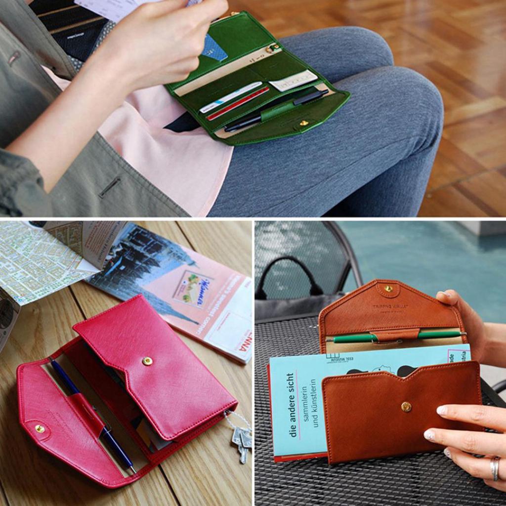 Dark Blue Faux Leather Travel Passport Card Holder Cash Wallet Purse Dark Blue Faux Leather Travel Passport Card Holder Cash Wallet Purse