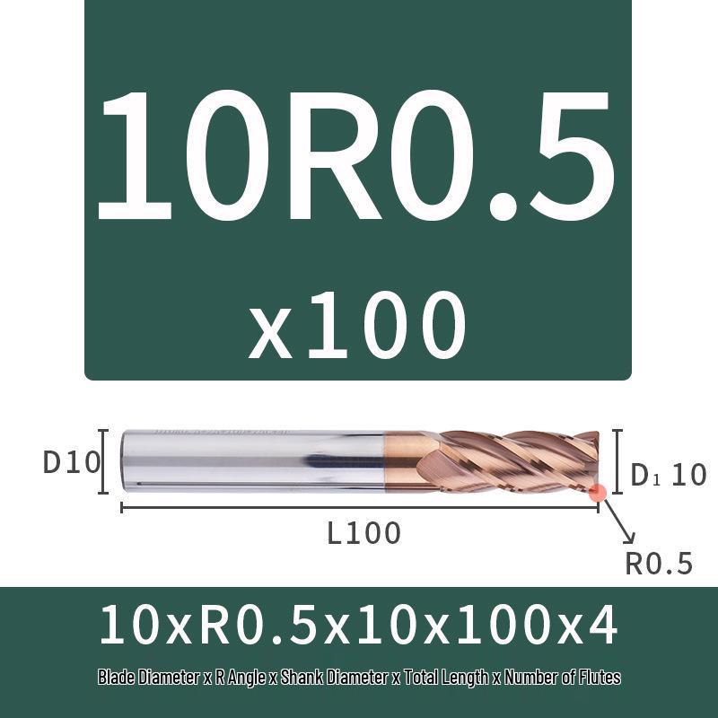 55-Degree Carbide Bull Nose End Mill with Wear-Resistant Coating for CNC Routers