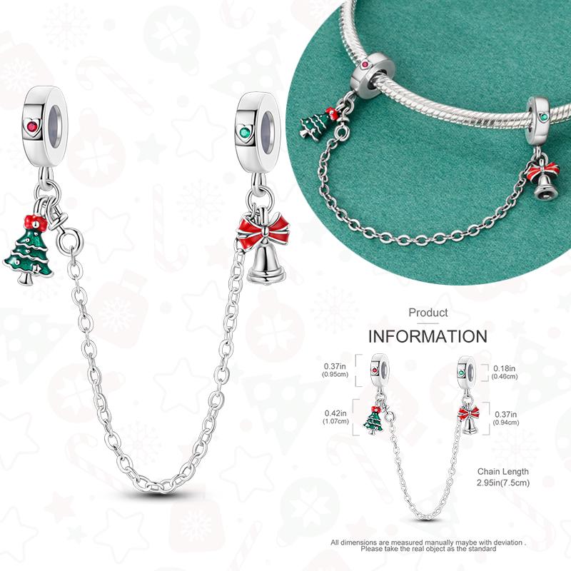 Copper Christmas Charms For Original Bracelet Women Pendant Gift Christmas Tree Santa Claus Snowman Beads Dangle