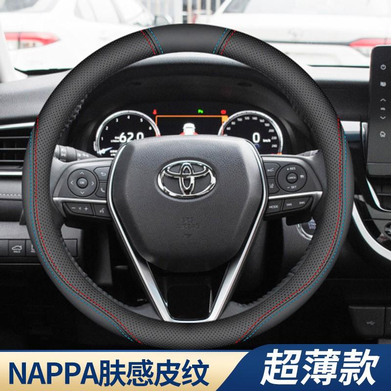 Coprivolante Universale in Pelle per Toyota RAV4 2020 2021 Stile Sportivo Diametro 38cm Nero Rosso Doppia Cucitura