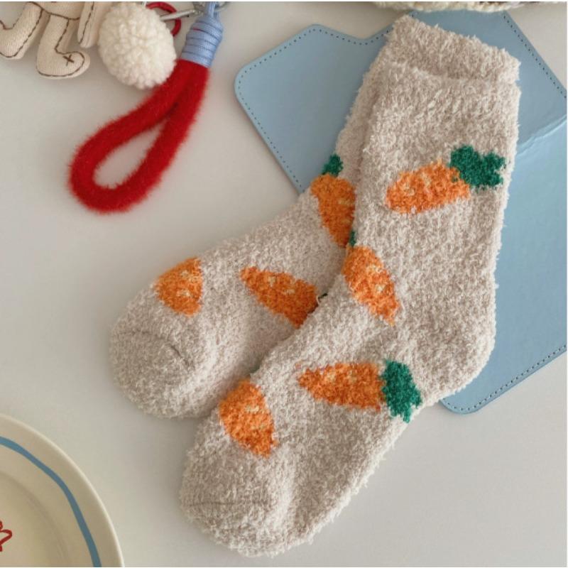 

Autumn and Winter Coral Fleece Socks, Women s Home Sleep Socks, Warm Fleece and Thickened Postpartum Socks, Floor Fleece Mid-calf Socks 1 pair
