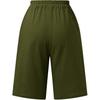 Women's Summer Shorts Cotton Linen Capri Pants Knee Length Loose Wide Leg with Pockets CGreen XXL Plus Size Casual Pants