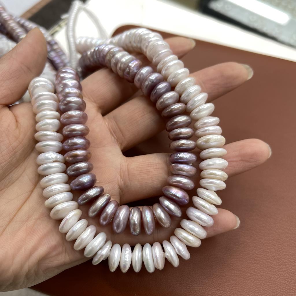 1String, Luxury Natural Freshwater Pearls, 13-14mm, Handmade Rice Pearl Beads for Jewelry Making DIY, Cheapest Items Available 36cm