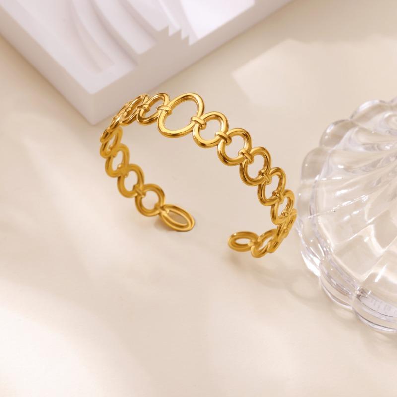 Geometric Simple Circle Cold Wind Bracelet Stainless Steel K Gold Plated Stainless Steel Bracelet Does Not Fade