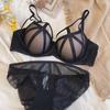 "French Desire Mesh Underwire Bra with Bondage-Inspired Design"
