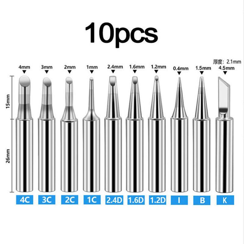 Pure Copper Soldering Iron Tips 900M 200-480°C Fit for Hakko Atten Quick Saike Kada Aoyue 936,938,969,8586 Welding Stations