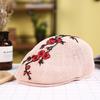 Beret female summer embroidery flower shading breathable tide hat Chinese style square dance hat