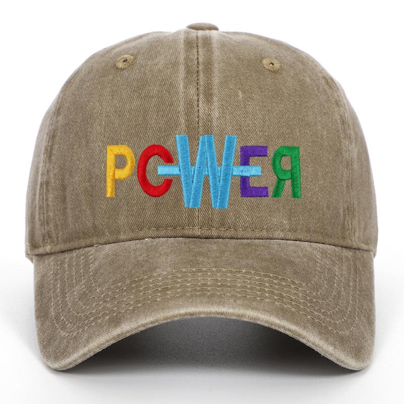 Trendy Retro Colorful Letter Embroidered Distressed Baseball Cap for Men & Women Adjustable