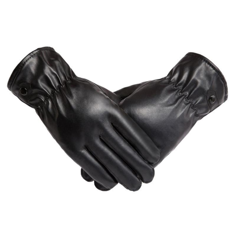 Womens Leather Gloves Winter Lined Fleece Lining Thick Warm Gloves Touchscreen Driving Gloves Winter Cycling Gloves