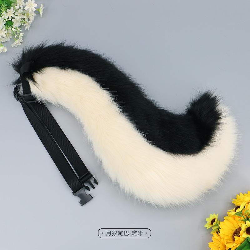 Moon Wolf Tail JK Girl Cosplay Accessories Faux Fur Wolf Tail Women Lolita Furry Cosplay Animal Tails Halloween Party Role Play