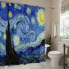 Starry Night Shower Curtain: Embrace the Artistic Design, Soft Fabric, and Dreamy Vibes for Your Inspiring Bathroom