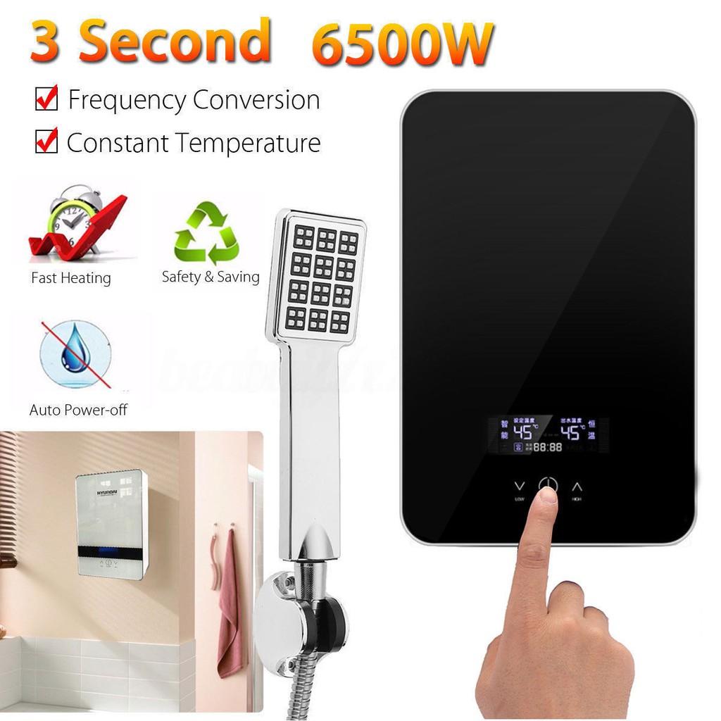 Instant Heating Electric Hot Water Heater Overheating Protection Constant Temperature With Shower Nozzle 6500W 220V