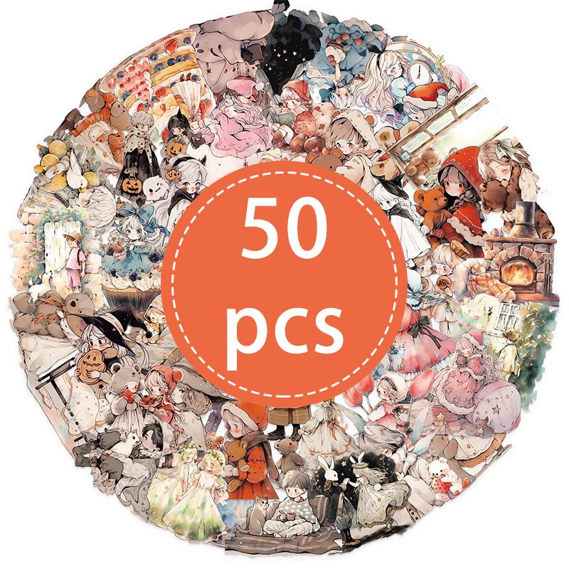 

50PCS Fairy Stickers Retro Aesthetic Fairy Tale Princess Sticker Garden Fairy Party Gift Supplies Vinyl Waterproof Decorative
