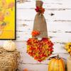 Long Hat Thanksgiving Gnome Wreath Large Size Cloth Maple Leaf Garland Artificial Halloween Door Hanging Decoration Wall
