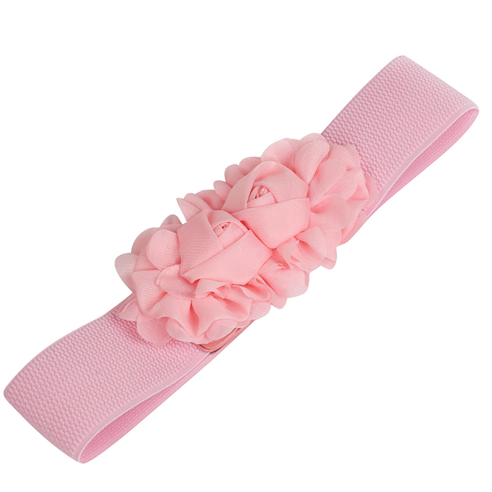 

Декоративный женский простой универсальный эластичный пояс, женский широкий шифоновый розовый эластичный пояс на талии One Size