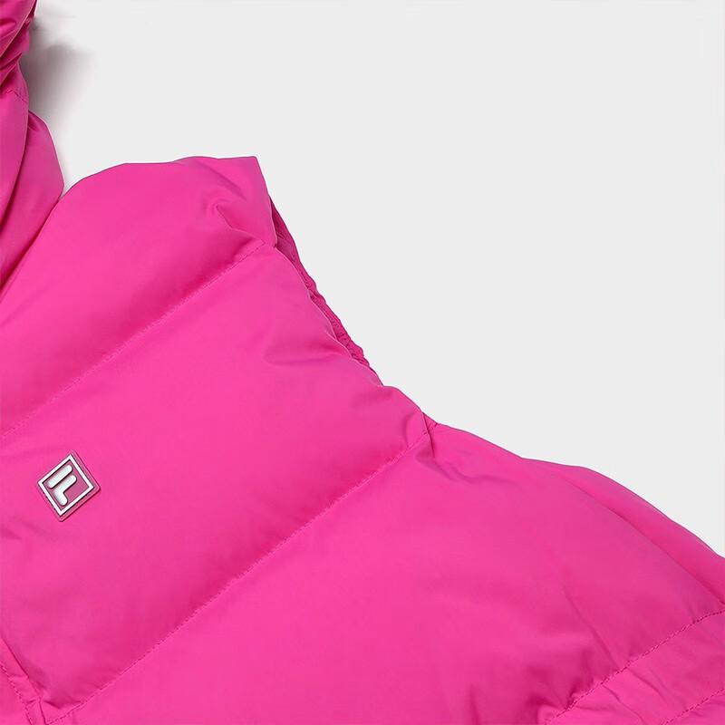 Fila Solid Color Zip Hooded Sleeveless Down Vest Women Vests Daisy-Purple F11W344922F-PU