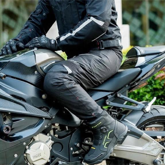 Rutschfeste Motorrad-Stiefel für Herren mit Gummisohle und Mikrofaser für Sport und Schutz