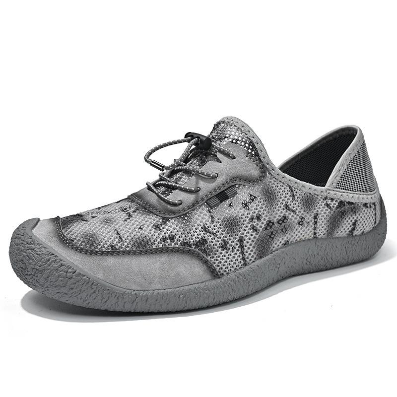 

Large size 2025 spring and autumn leather men s hand-sewn shoes lightweight men s shoes sports and leisure driving shoes single shoes 46 серый