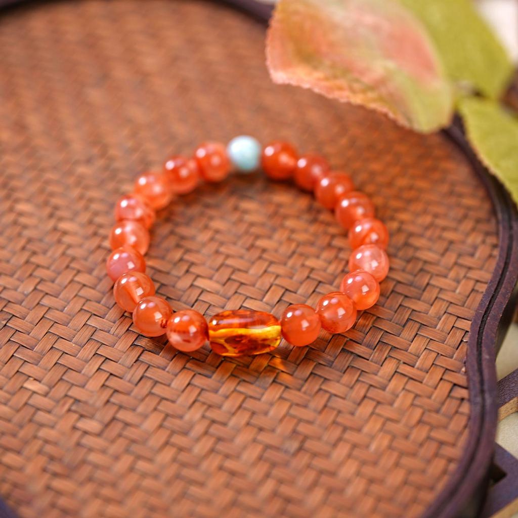 Elegant Southern Red Agate Beaded Bracelet with Tassel – Fashion Light Luxury Women's Jewelry