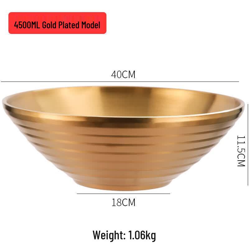 Cream Style 304 Stainless Steel Large Noodle Bowl