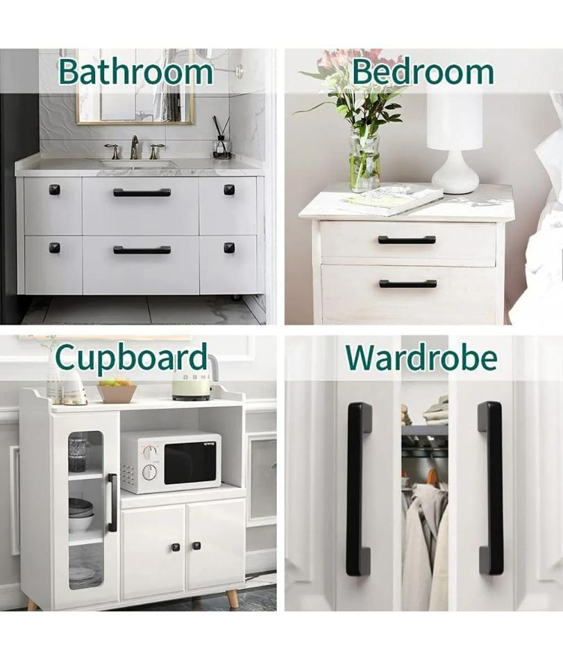 10 stücke Schwarz Griffe Schrank Zieht Küche Möbel Tür Knöpfe Kleiderschrank Schublade Zieht Knöpfe Küche Schrank Griff Hardware