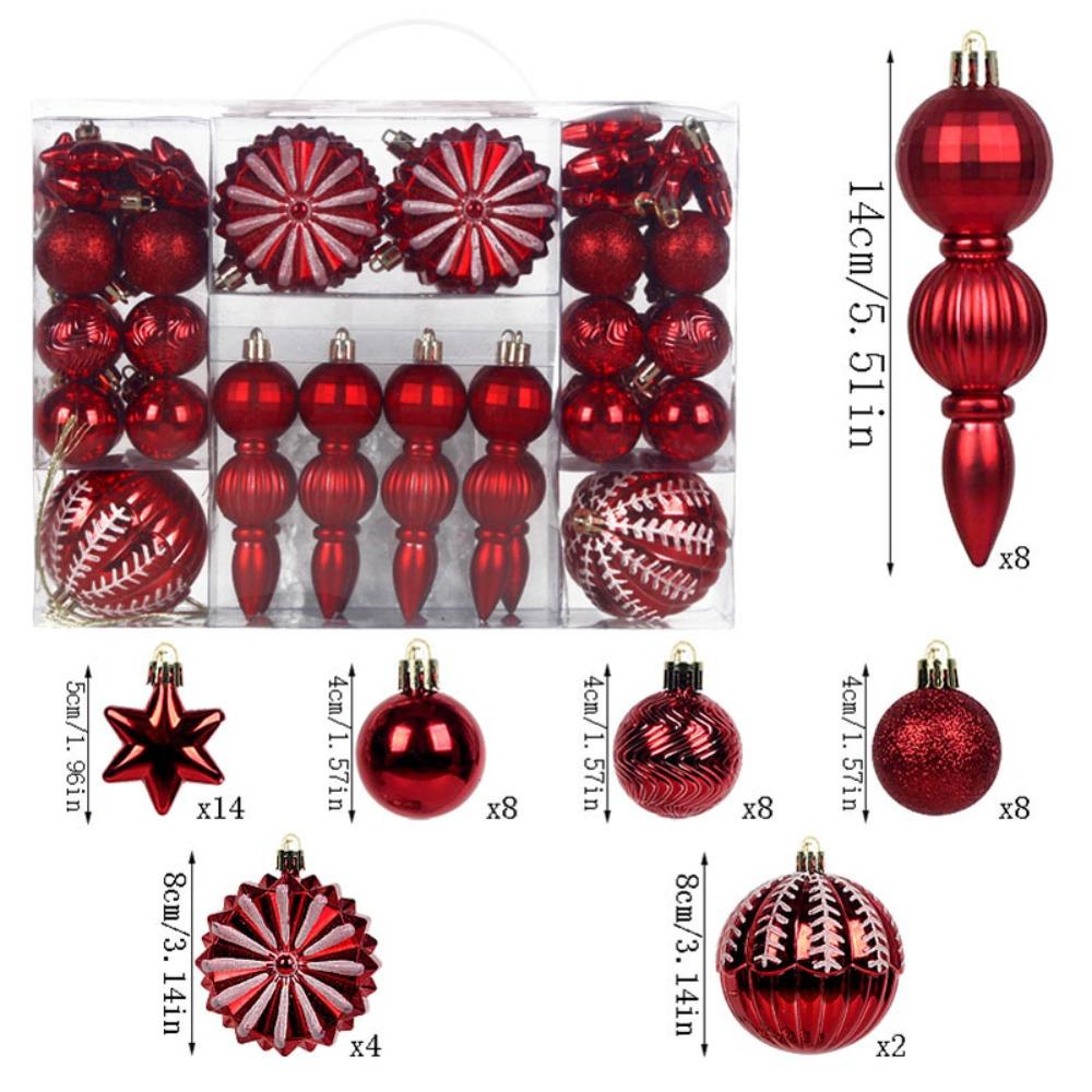 52pcs Gold Color Christmas Ball Ornaments Painted Christmas Ornament Set Christmas Celebration