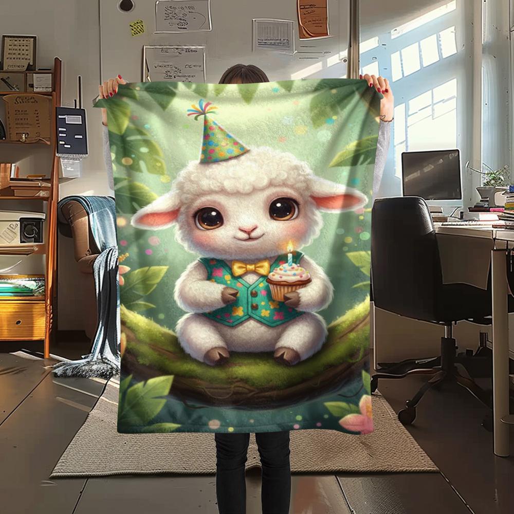 

1PC Cute and heartwarming Print FlAannel Blanket, High quality Comfortable for All Seasons, Home Decor, Warmth and Comfort 80cm x 120cm