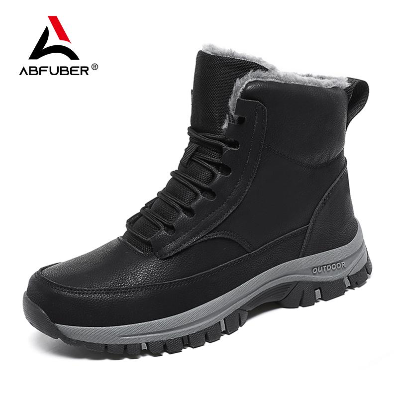 Super Warm Winter Boots With Fur Outdoor Snow Men Boots Snow Antiskid Waterproof Boots Men Shoes Winter Botas High Top Hombre
