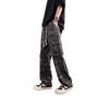 Camouflage large pocket overalls men's spring and autumn wide-leg straight men's denim casual long pants