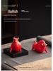 Red Ceramic Ox Figurine: Spirit-Soaring Handicraft for Home or Office Decor