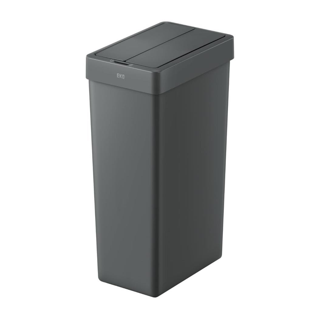 EKO X-Wing Automatic Open/Close Light Sensor Bin, Gray, 30L, with Lid, No Inner Box, EK6277P-30L-GR
