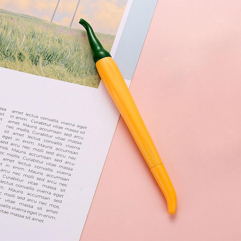 Creative Cartoon Chili Pepper Pen - Cute Fruit & Vegetable Design, Fun Novelty Stationery, Small Plastic Pen