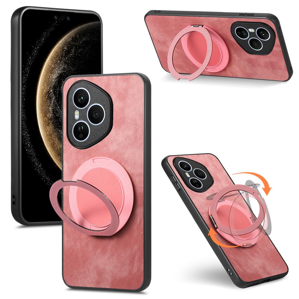For Honor 400 Pro 5G (Global) Phone Case with Rotating Kickstand Stress Relief Retro Leather Back Cover