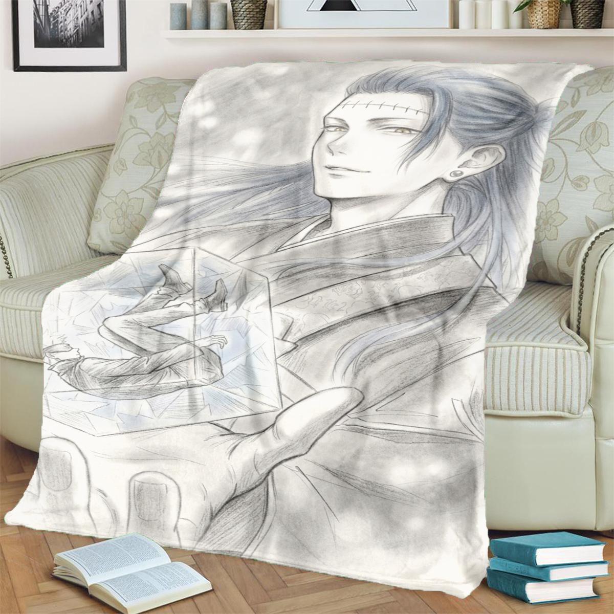 Jujutsu Kaisen Flannel Warm Blanket Comfortable for Bedrooms, Sofas, Beds, Chairs, Picnics, Travel 75x90cm