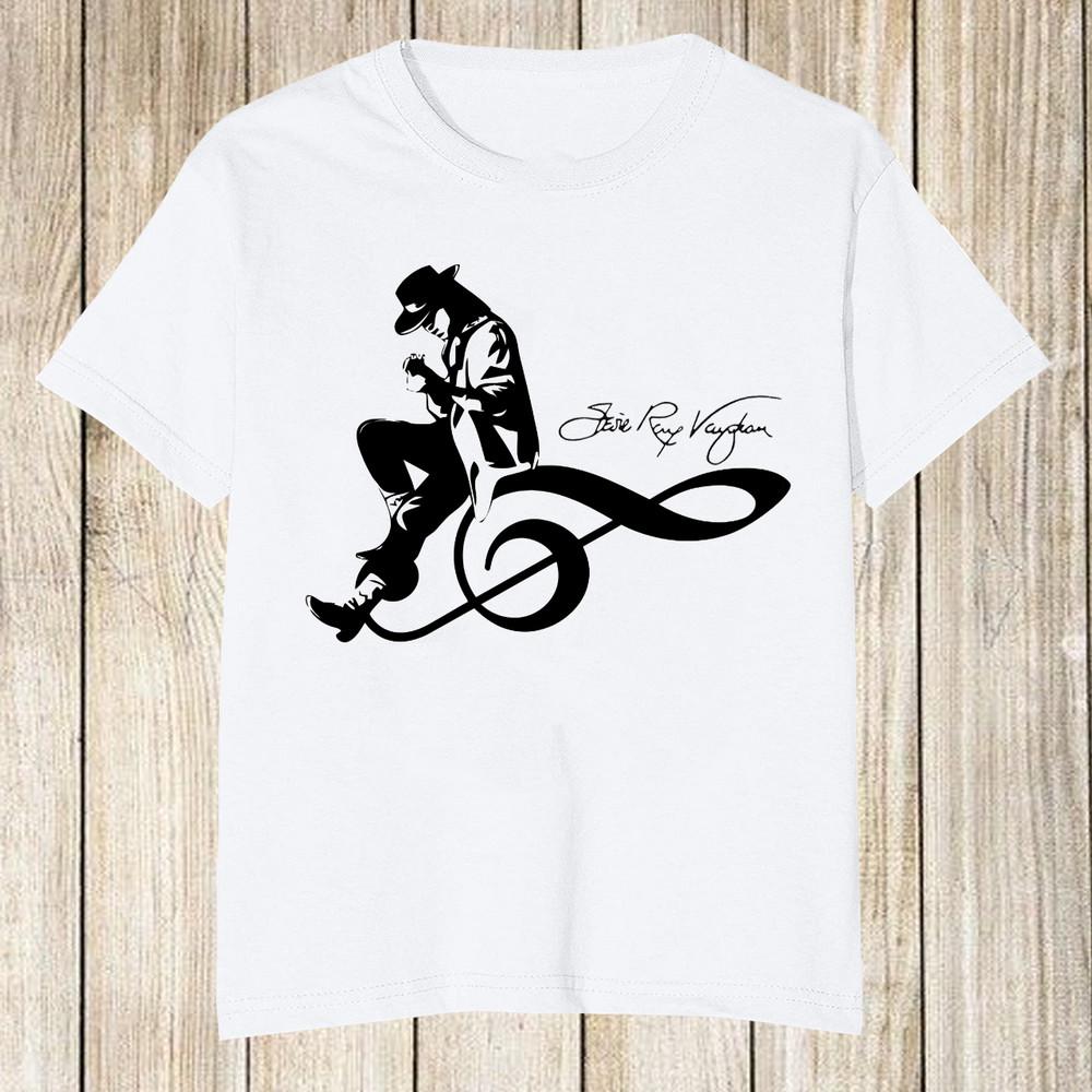 Classic STEVIE RAY VAUGHAN Music White All Size Shirt Unisex T-Shirt S
