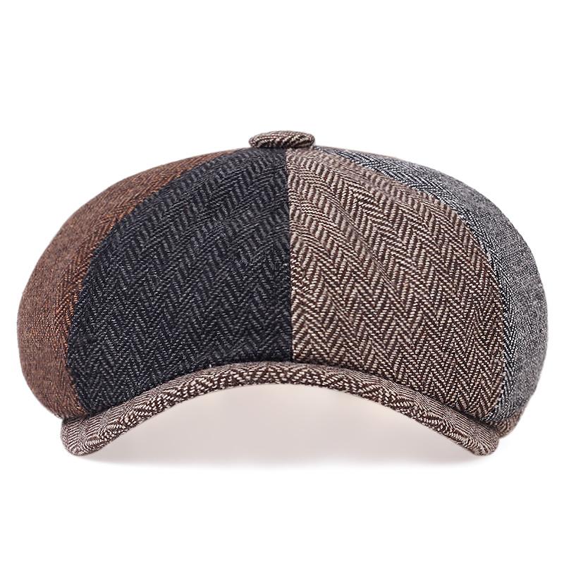 Fashionable Multi Color Patchwork Beret Hat Men and Women Spring and Autumn Newsboy Cap Outdoor Leisure Artist Hats Travel Caps