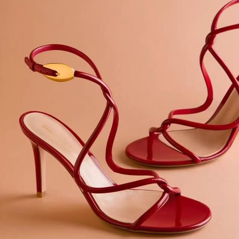 

Fashion Snake-Shaped Strappy 2025 Summer Round-Toe Strappy Women S Stiletto Sandals, Versatile Open-Toe Sandals For Women 34 вино красного